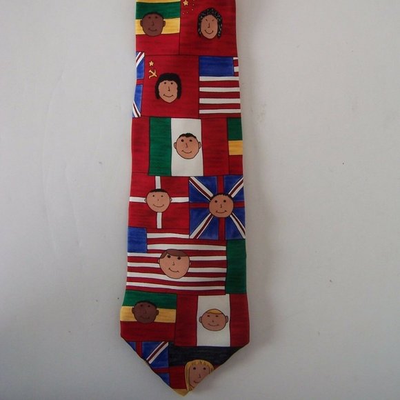 Save The Children Other - Children Of The World Flag Faces Collector Necktie